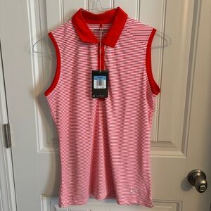 Nike Red and White stripes Women's Medium